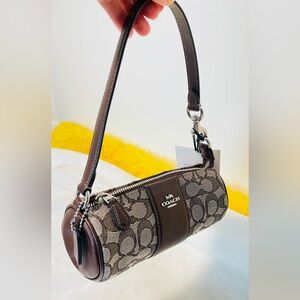 Coach Brown Signature Barrel Bag